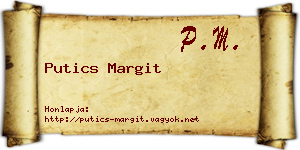 Putics Margit névjegykártya
